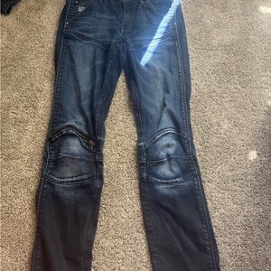G-Star Dark Blue Skinny Moto Jeans